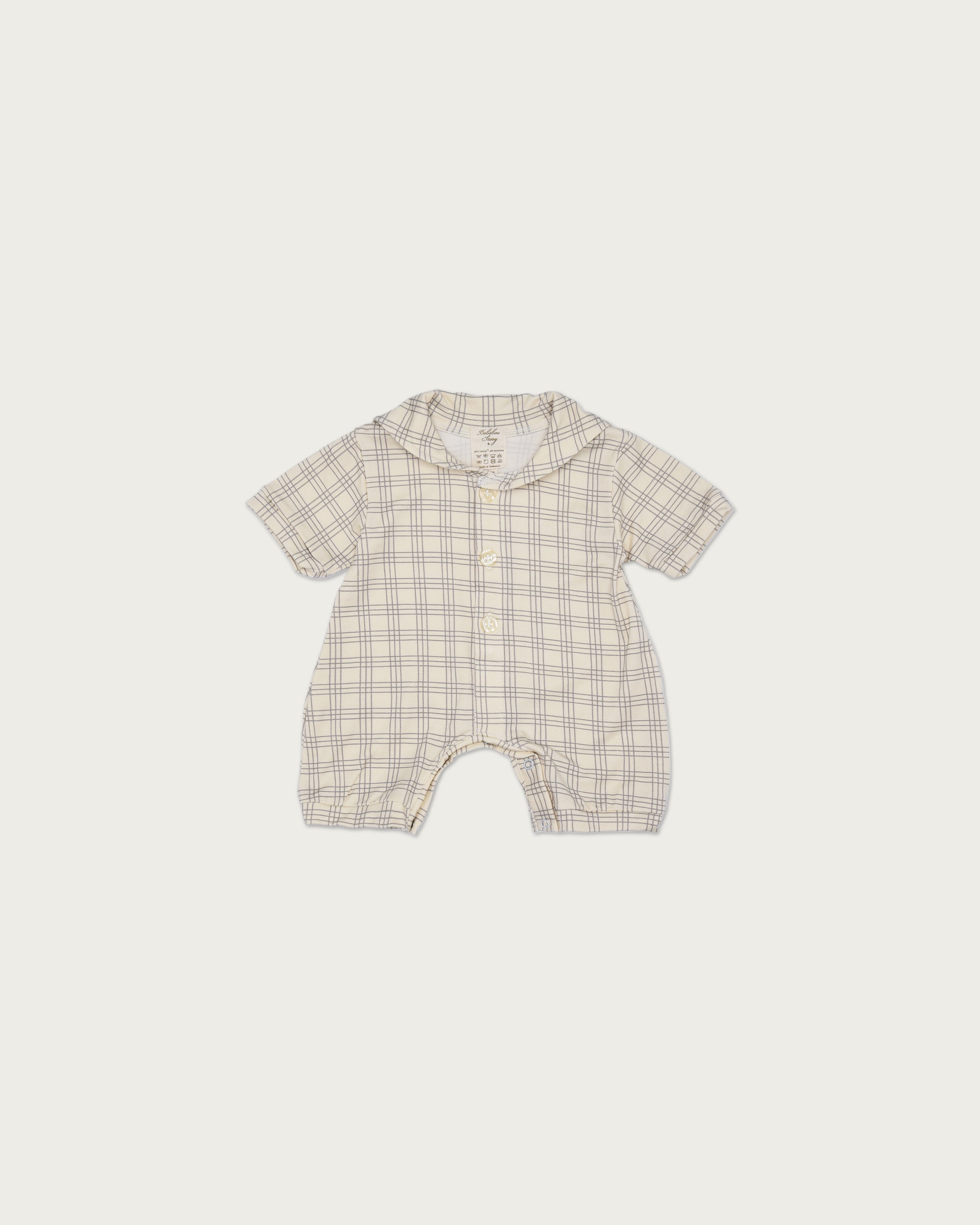 Baby’s Francis Onesie in Gray Plaid