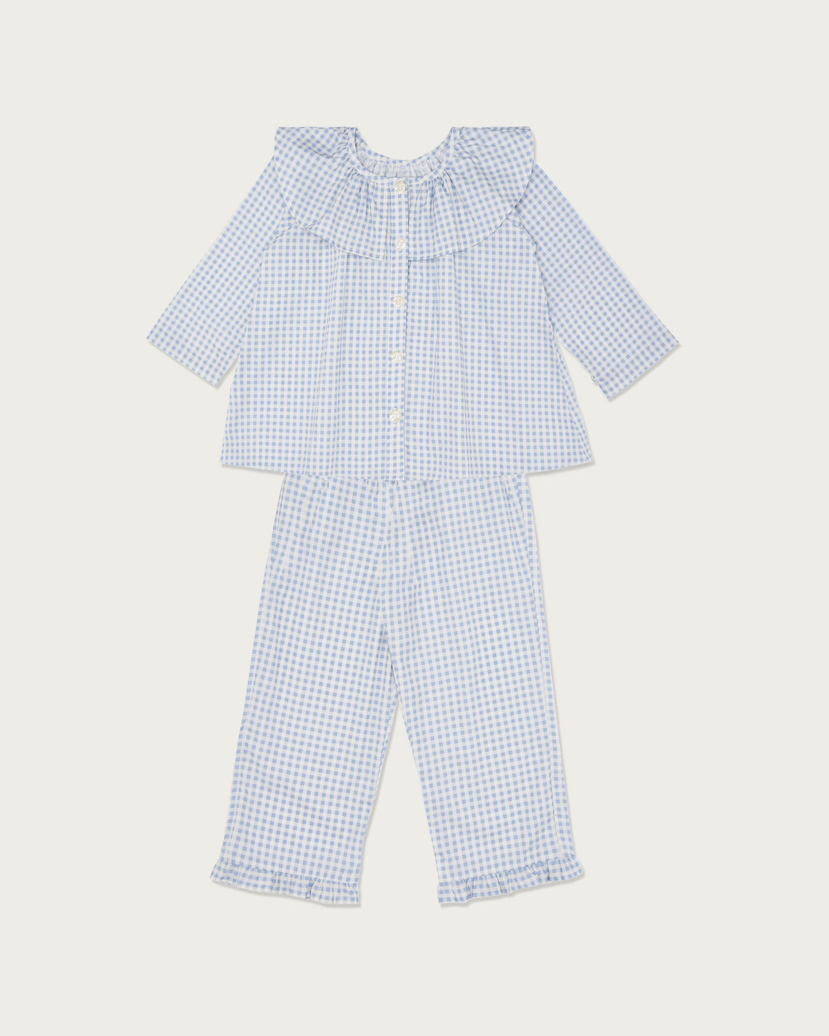 Girl's Tilly Set in Cloud Gingham