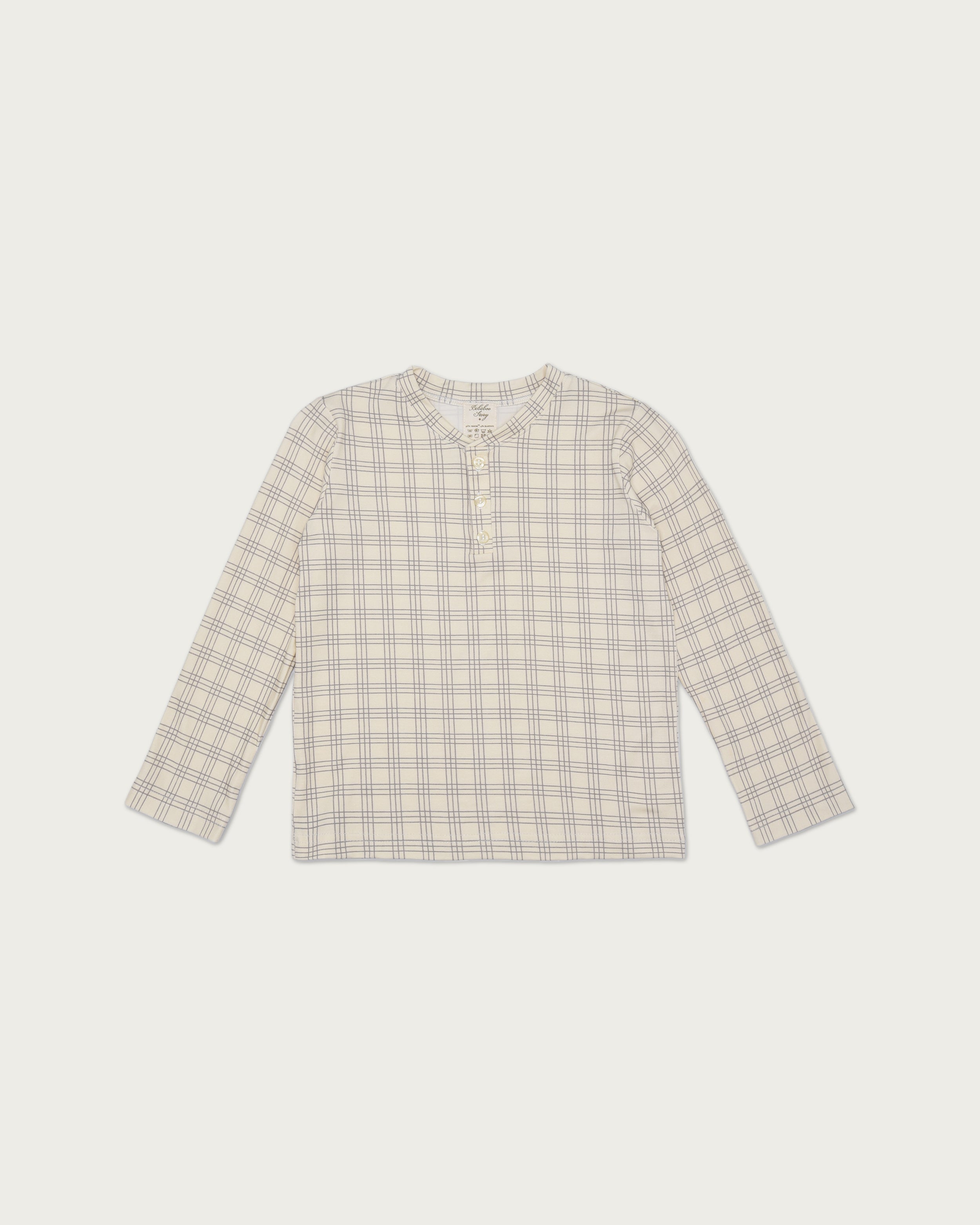 Kid's Lou Top in Gray Plaid