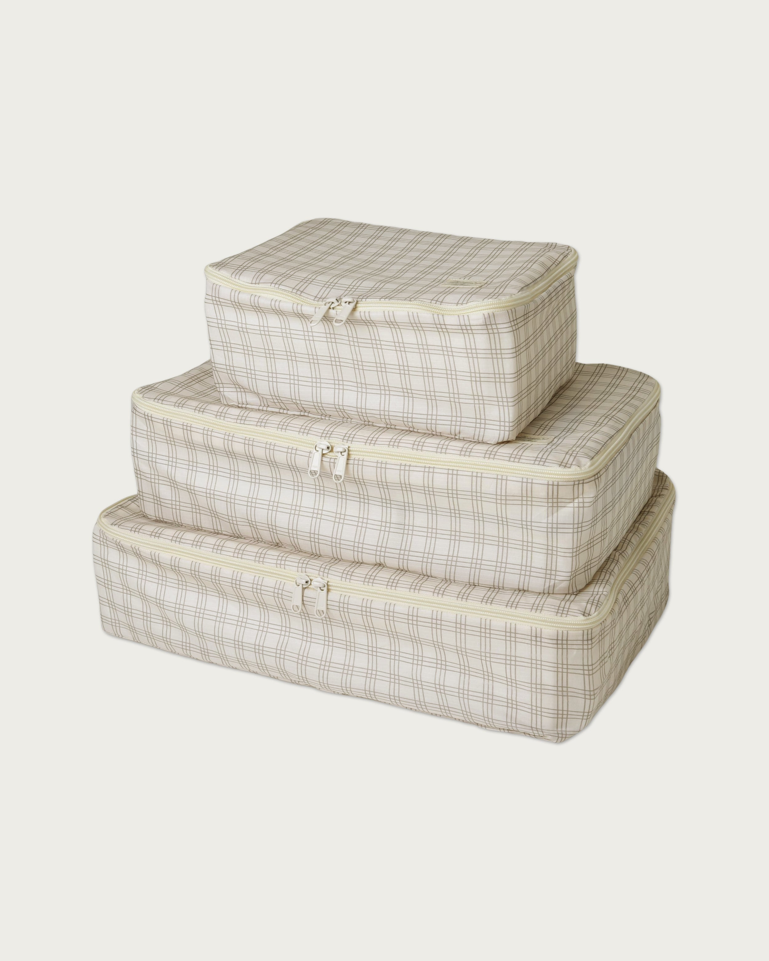 Packing Cube in Gray Plaid