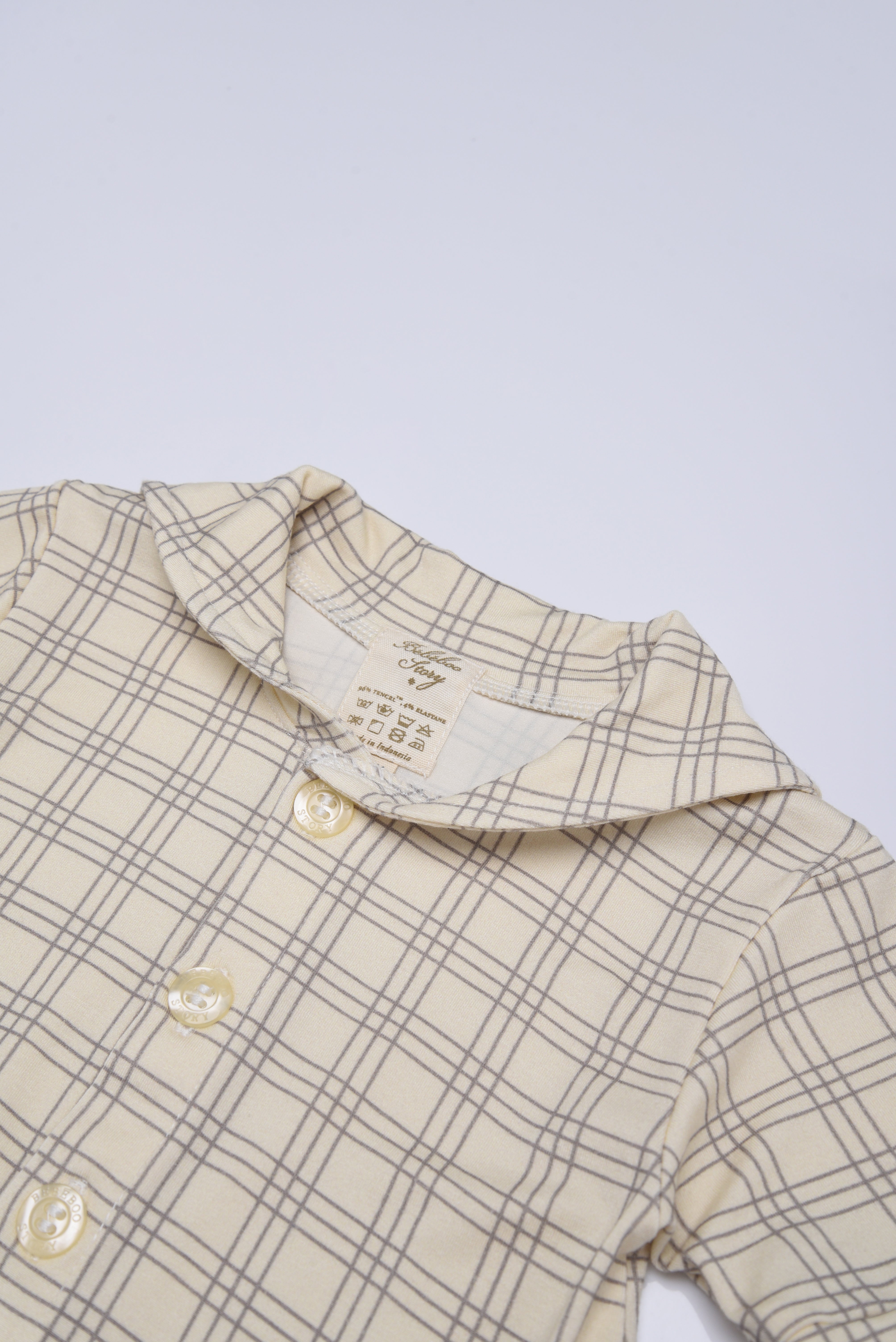 Baby’s Francis Onesie in Gray Plaid