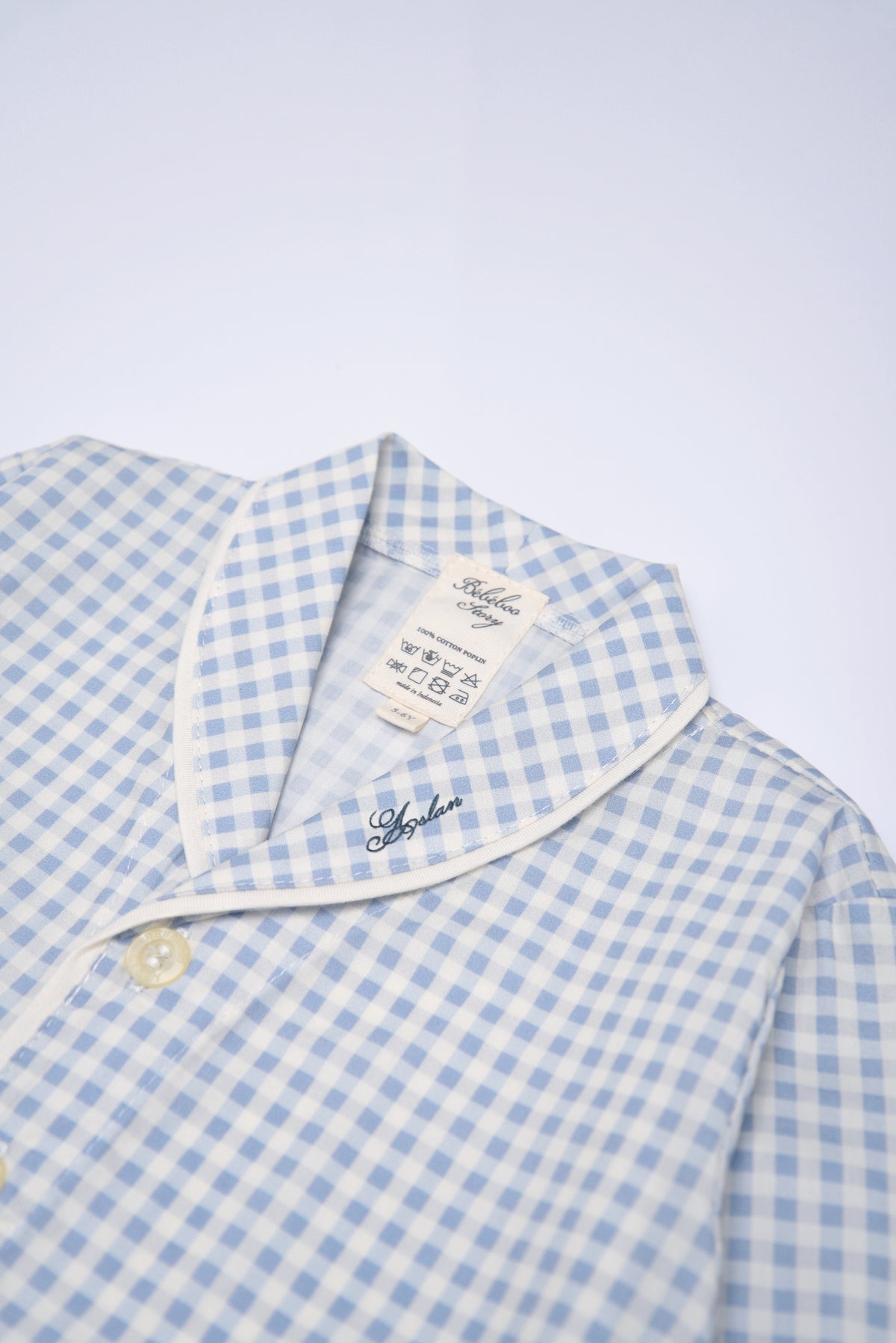 Kid's Classic Long Set in Cloud Gingham