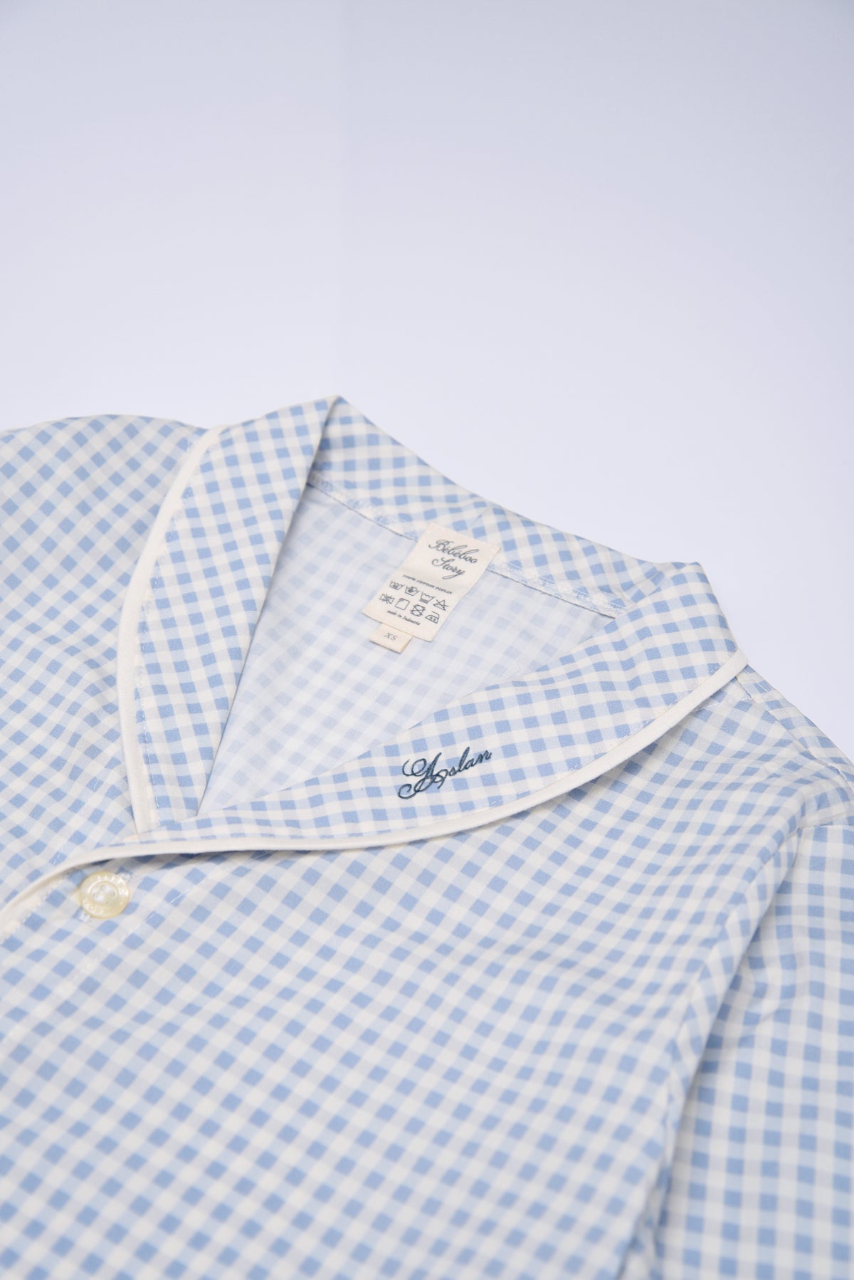 Woman's Classic Long Set in Cloud Gingham