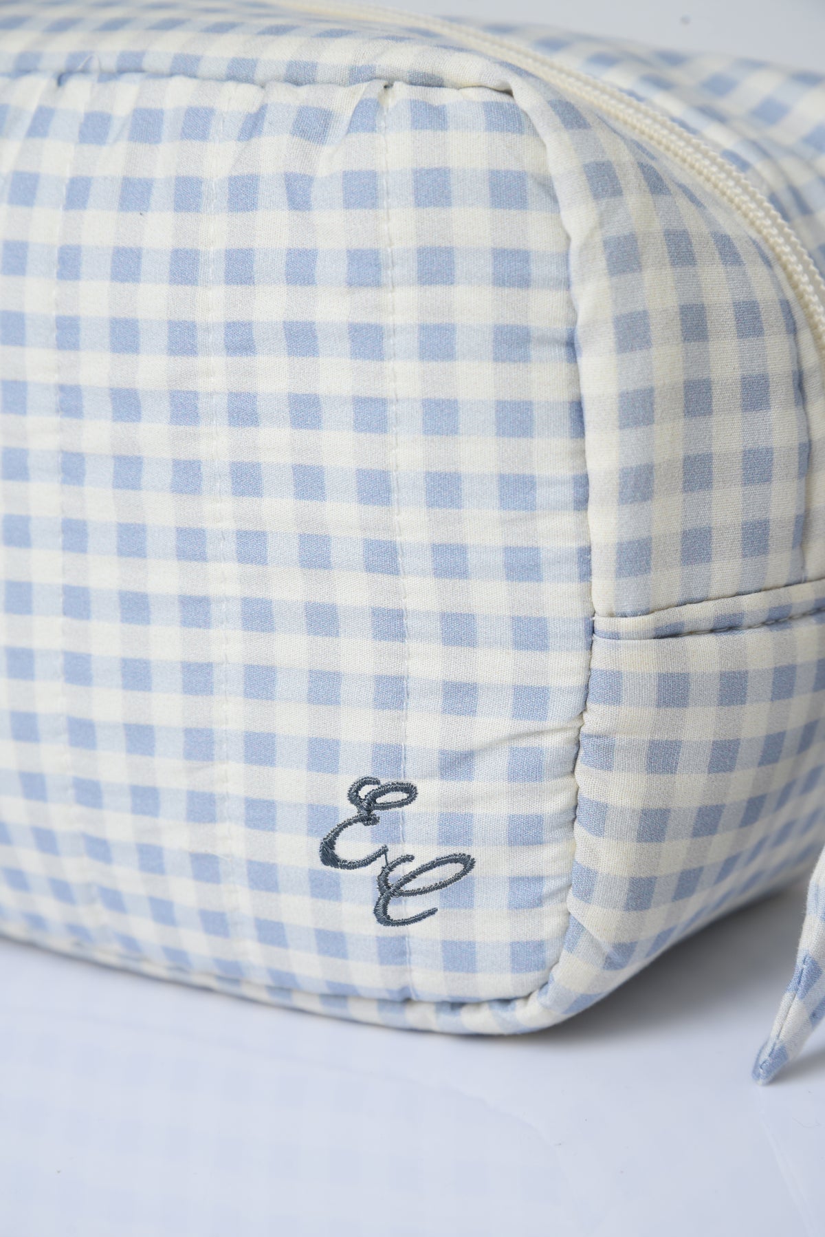 Boxy Pouch in Cloud Gingham