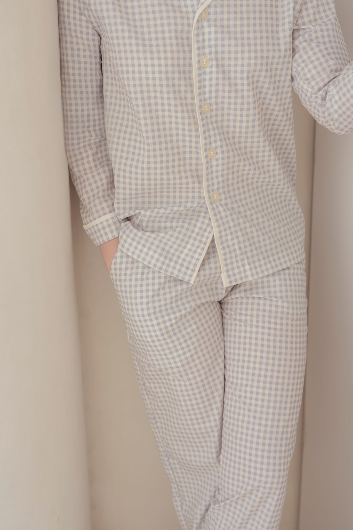 Woman's Classic Long Set in Cloud Gingham