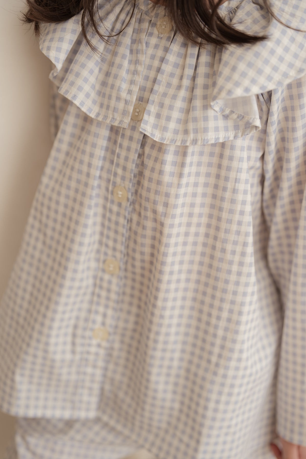 Girl's Tilly Set in Cloud Gingham