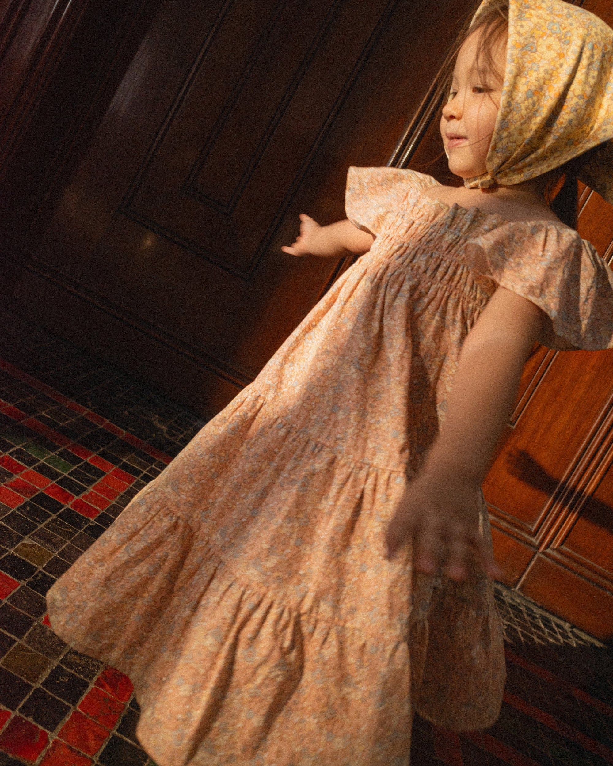 Girl's Ava Dress in Rosy