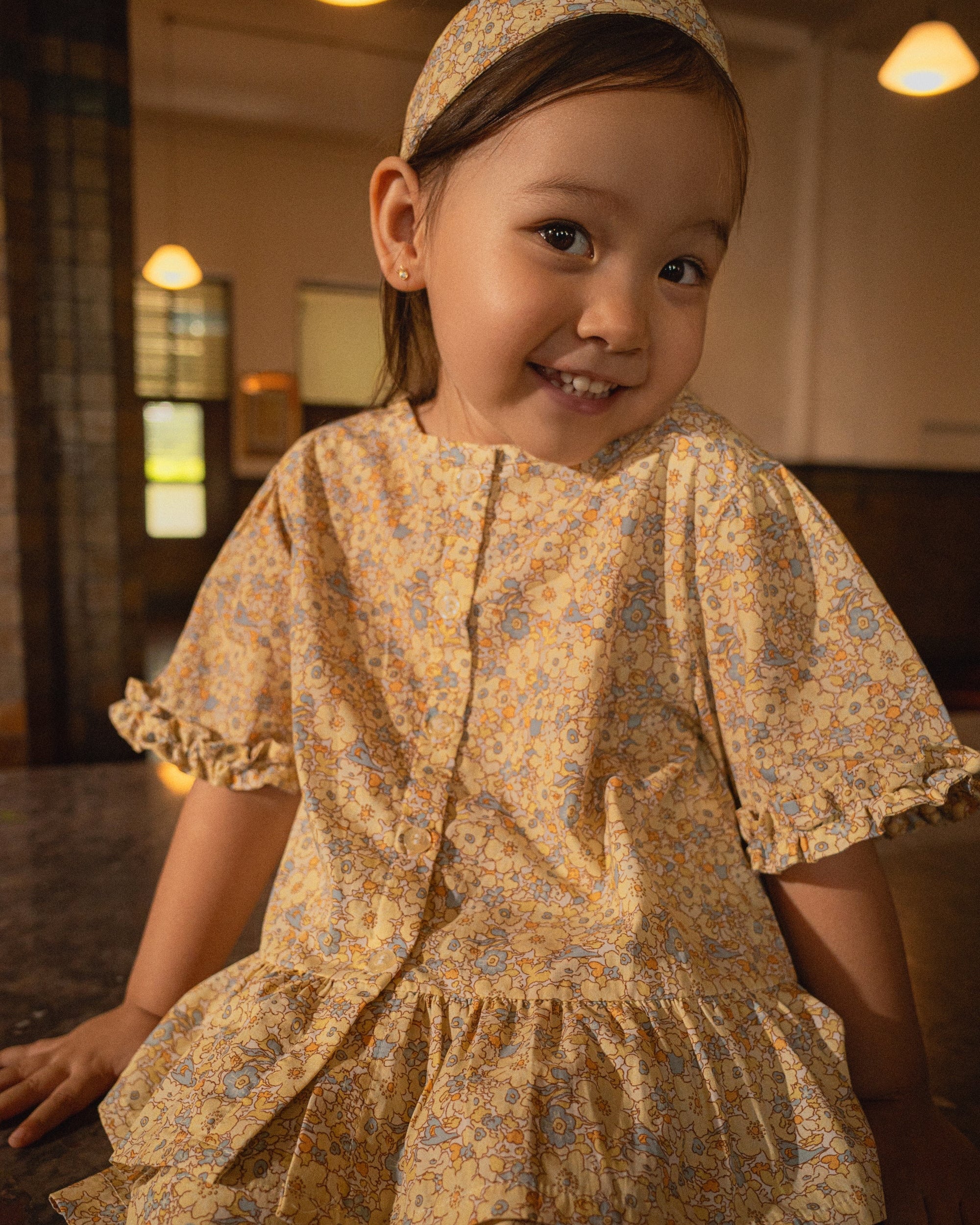 Girl's Sadie Top in Marigold