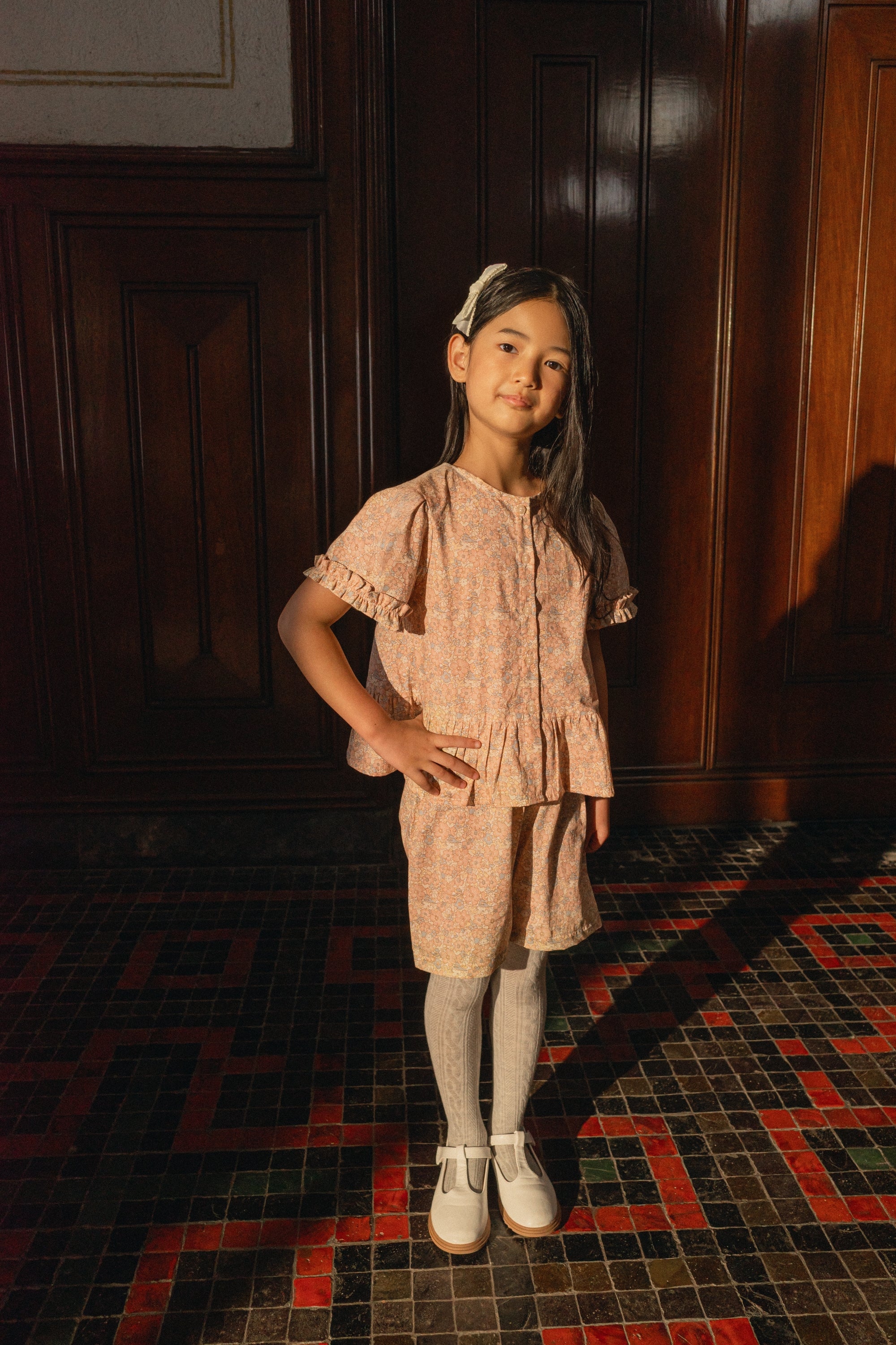 Girl's Sadie Top in Rosy