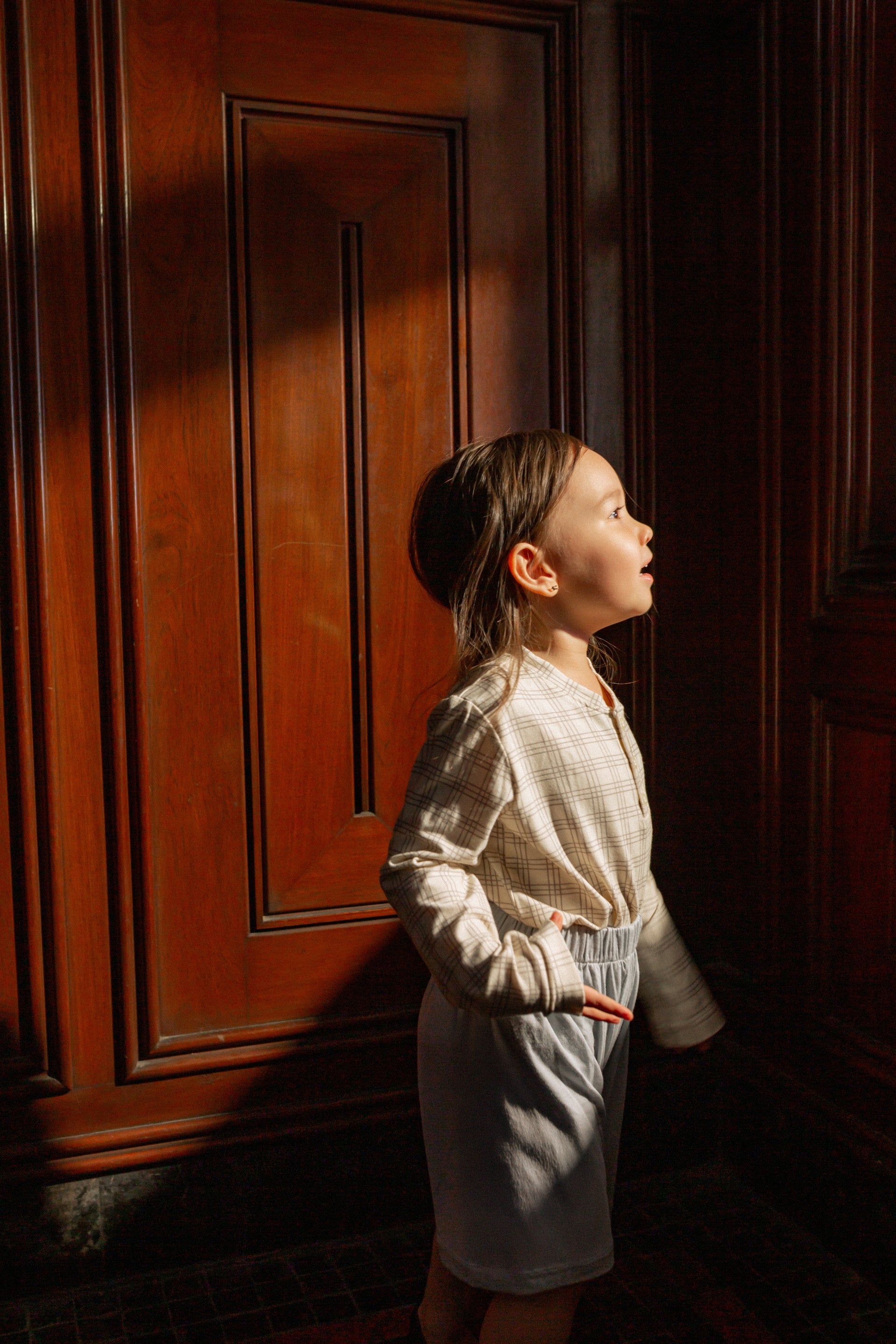 Kid's Boo Short Pants in Faded Denim