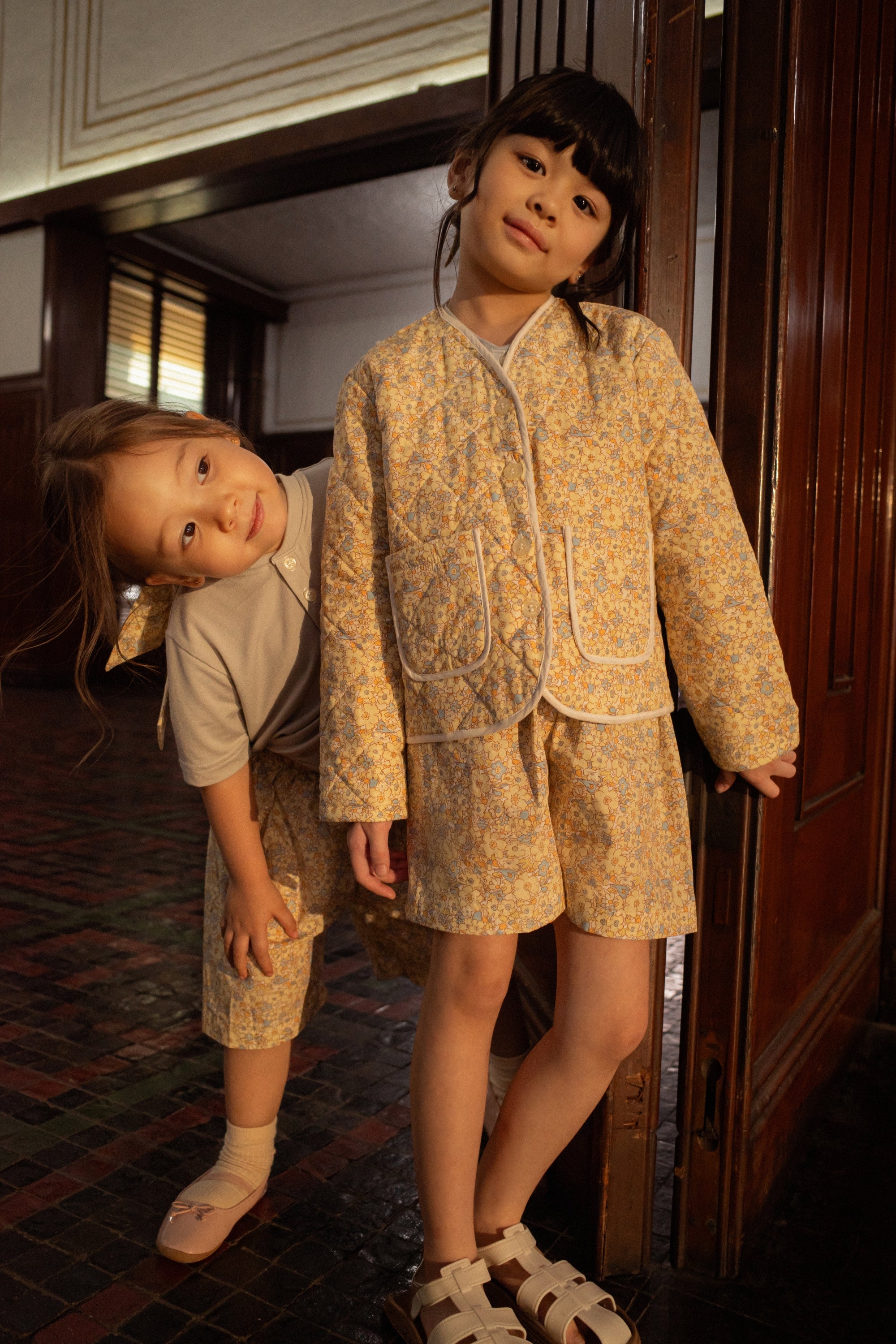 Kid's Quilted Jacket in Marigold