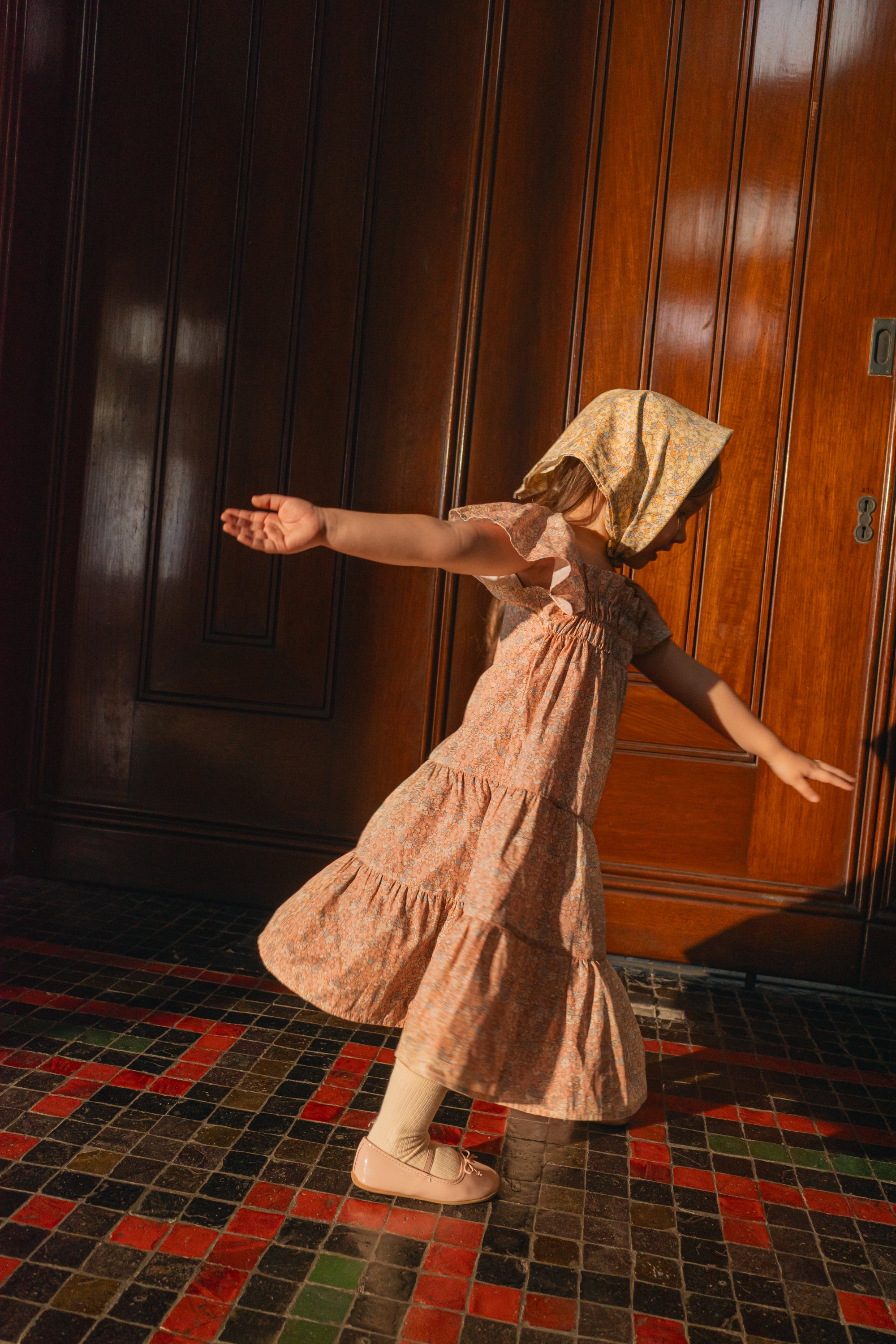 Girl's Ava Dress in Rosy
