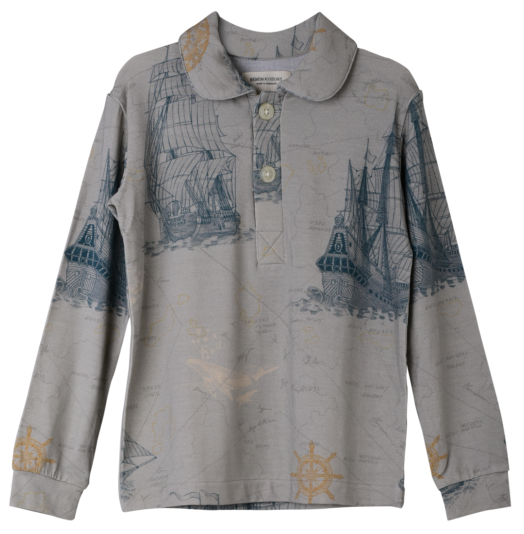 Boy's Jack Top in Voyager's Map Jade