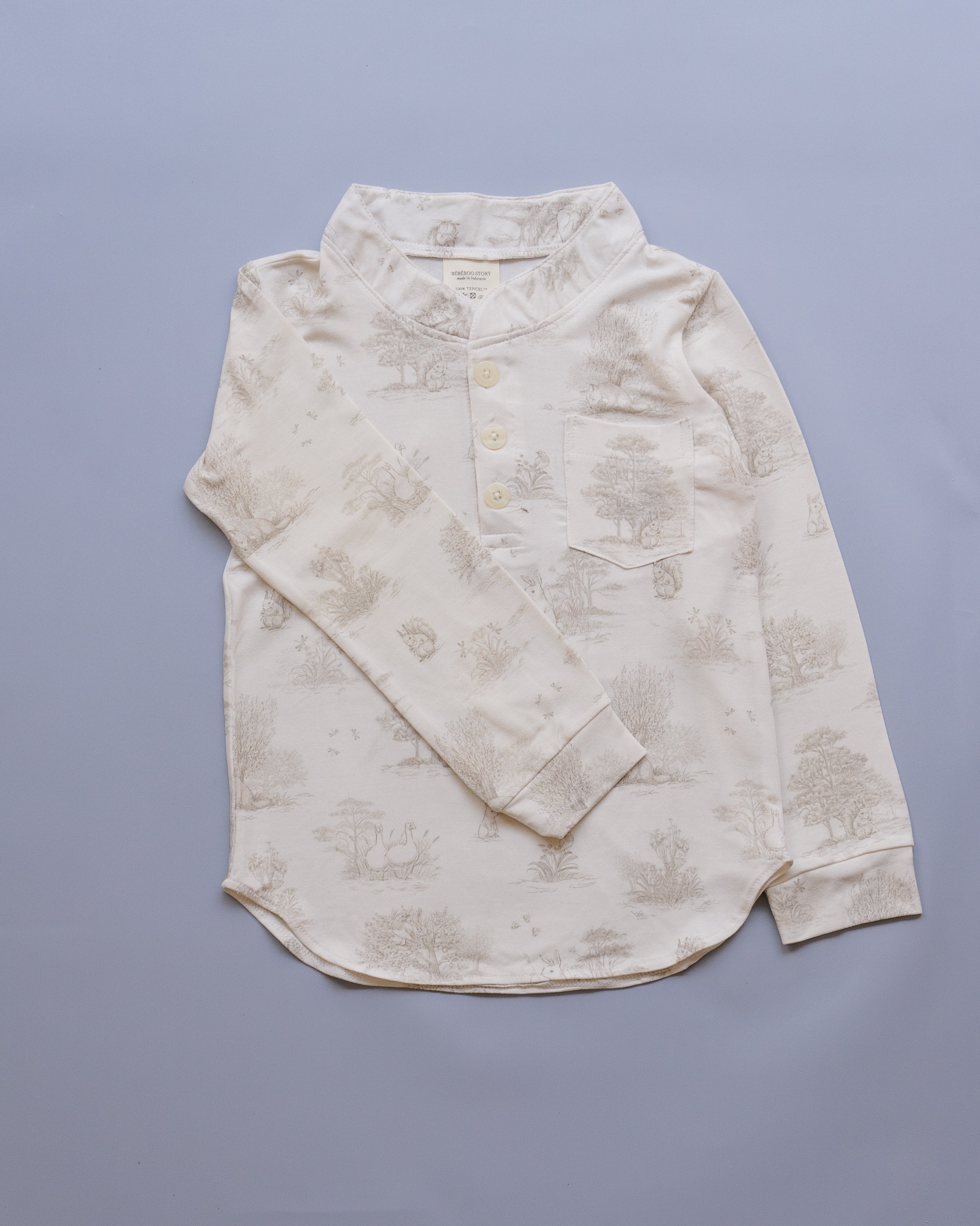 Boy's Finn Top in Secret Garden Grey