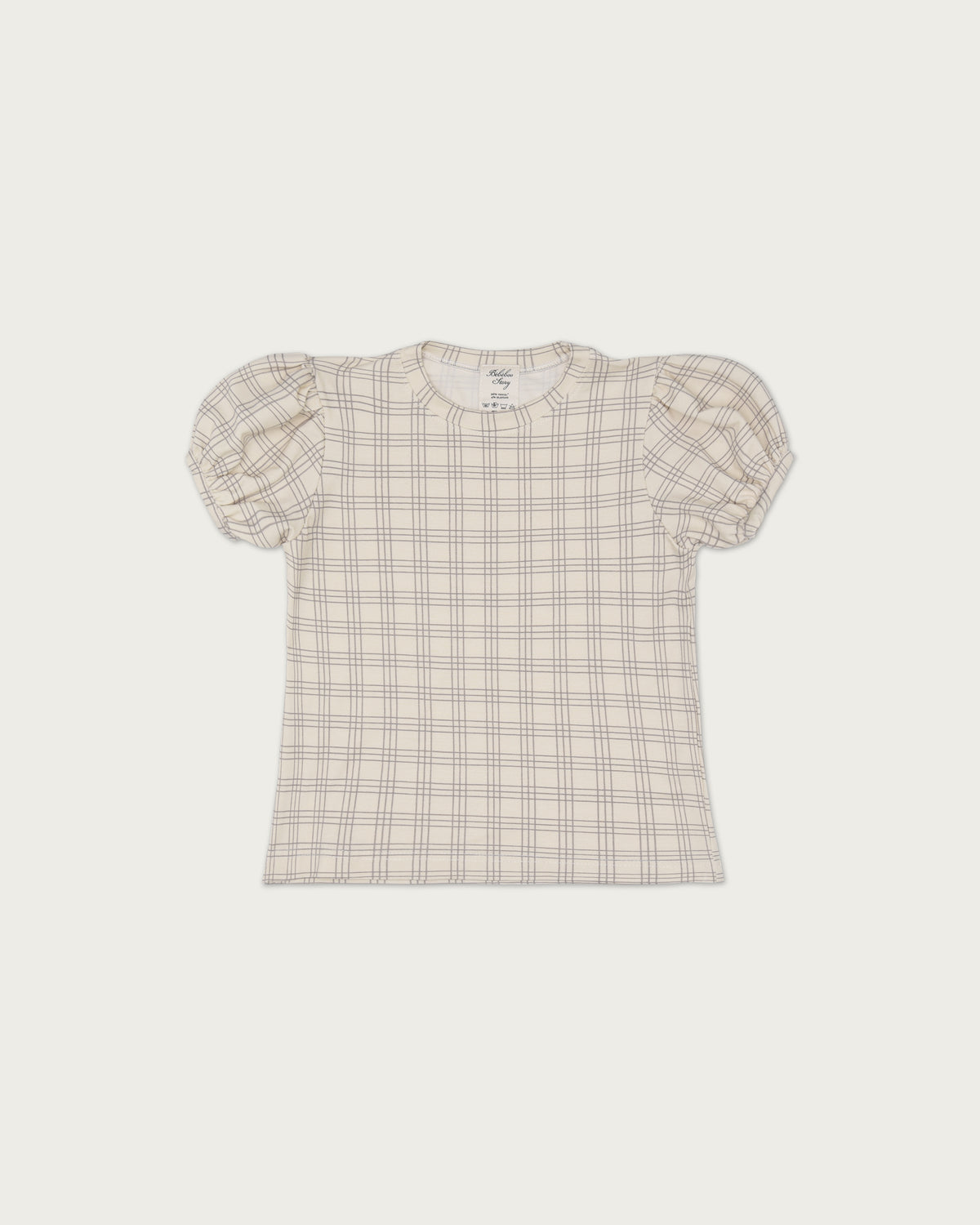 Girl's Anne Top in Gray Plaid
