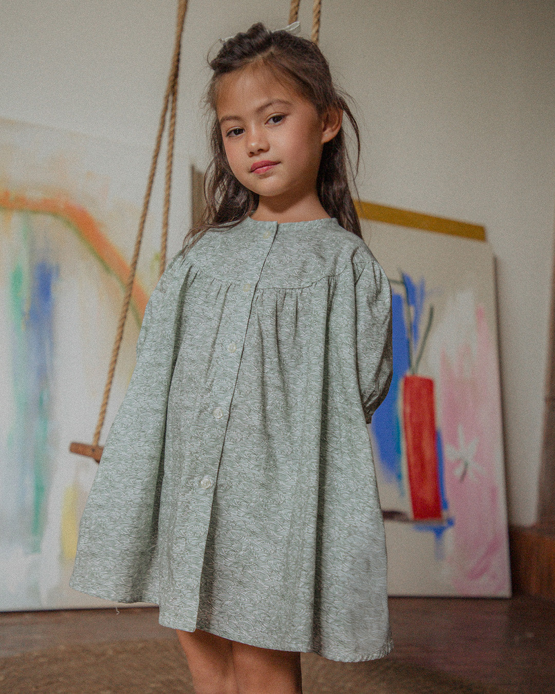 Girl's Gaia Dress in Tidal