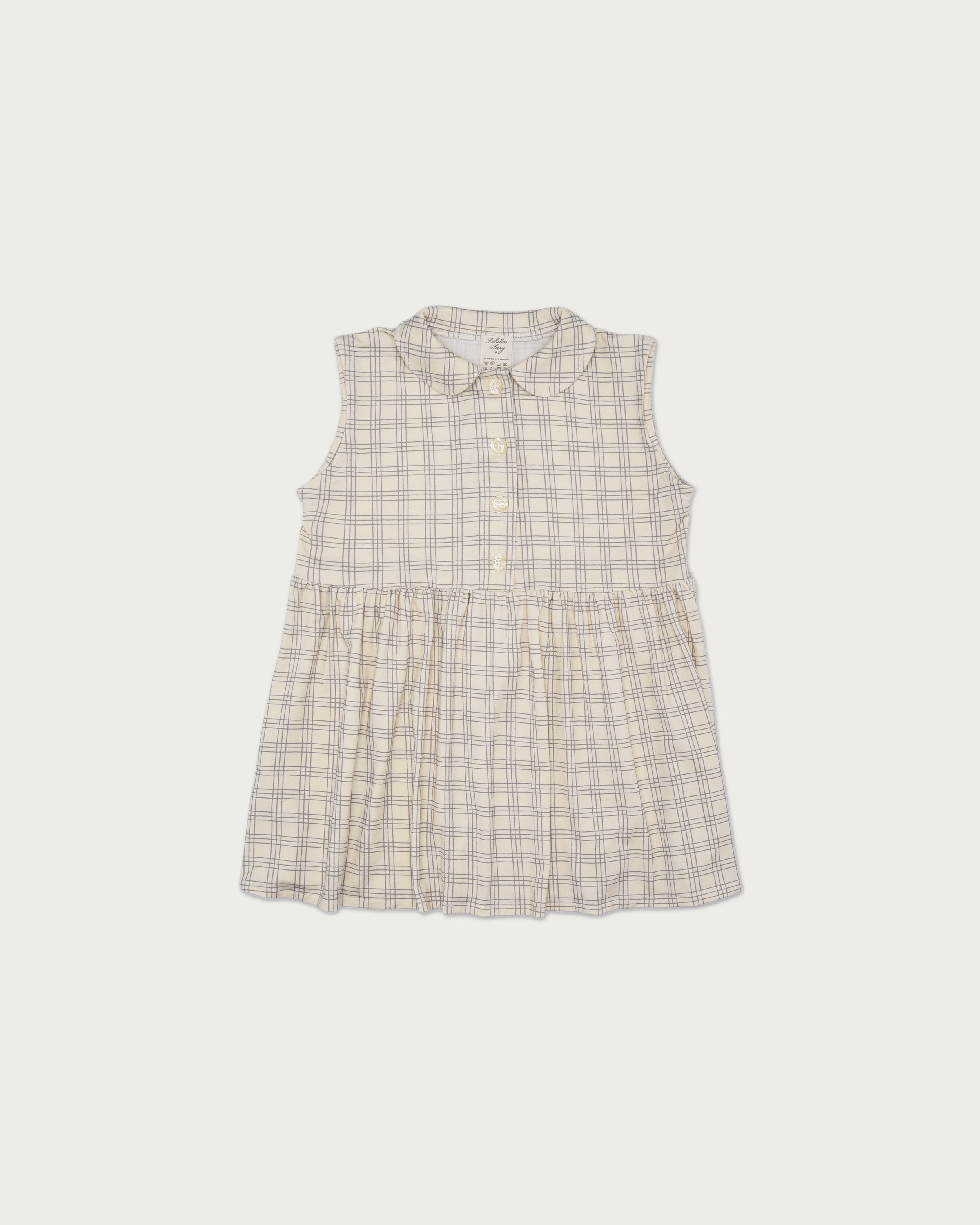 Girl's Penelope Dress in Gray Plaid