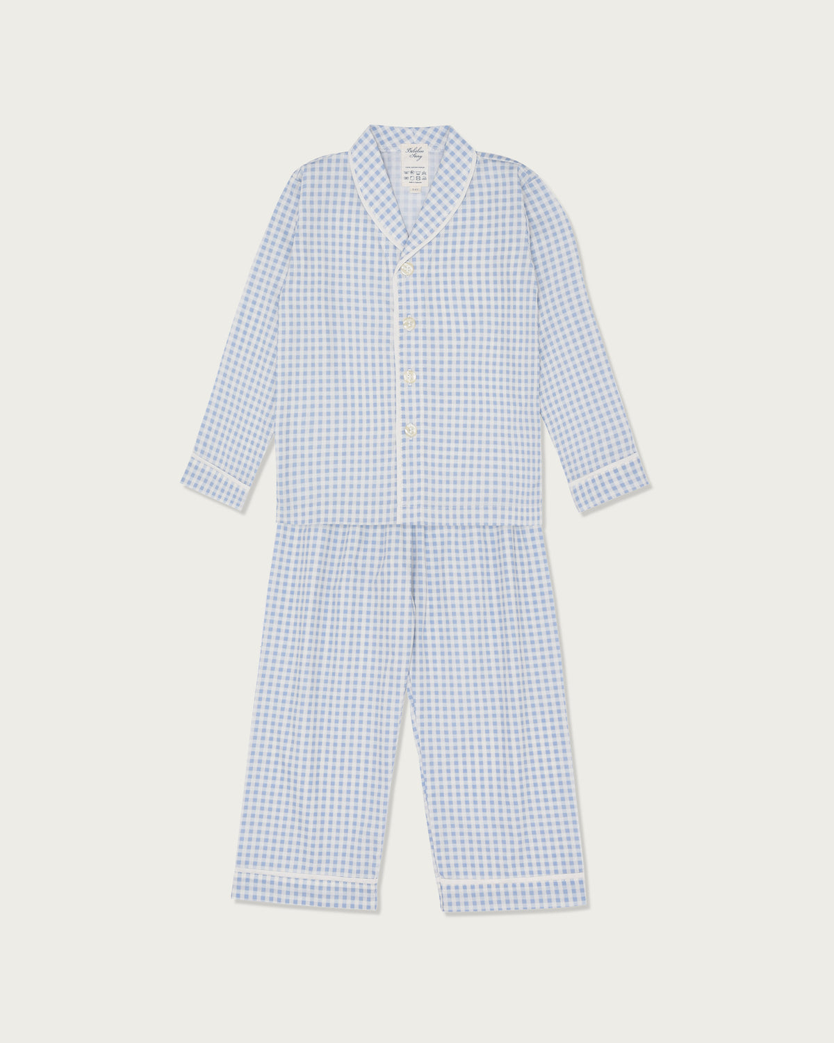 Kid's Classic Long Set in Cloud Gingham