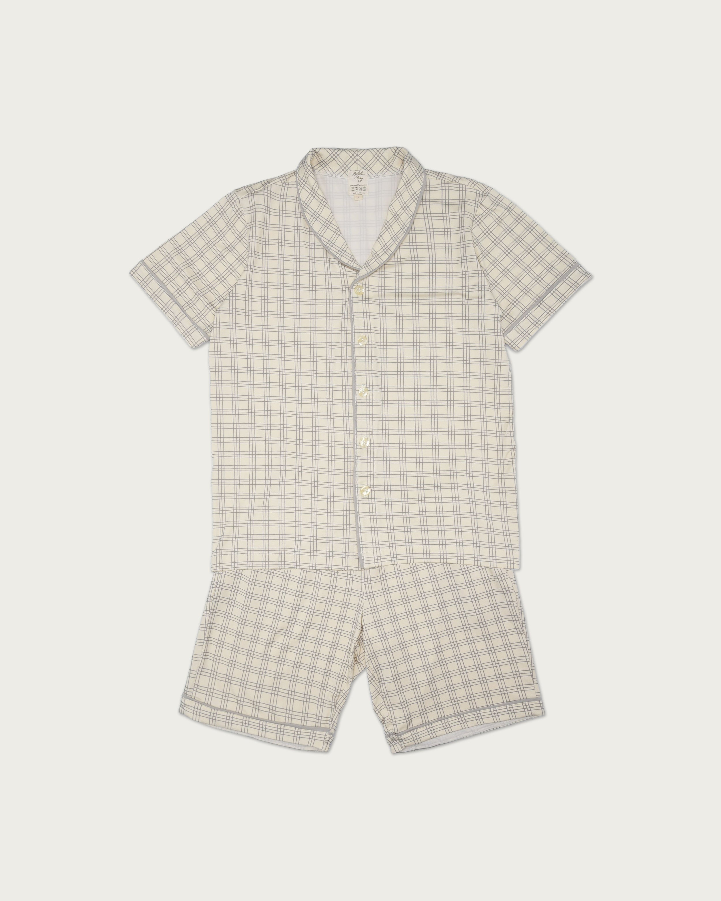 Man’s Classic Short Set in Gray Plaid