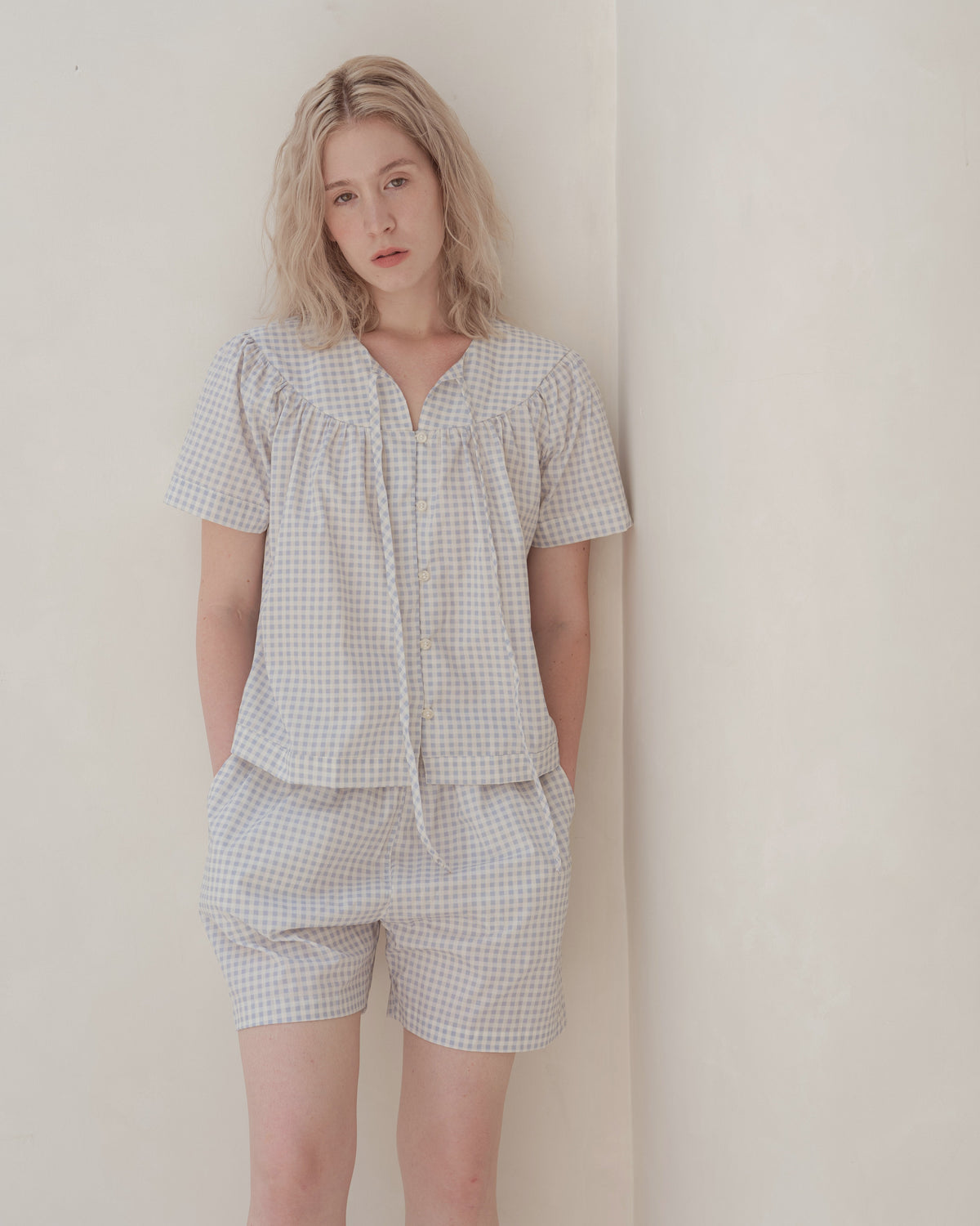 Woman's Poesie Top in Cloud Gingham