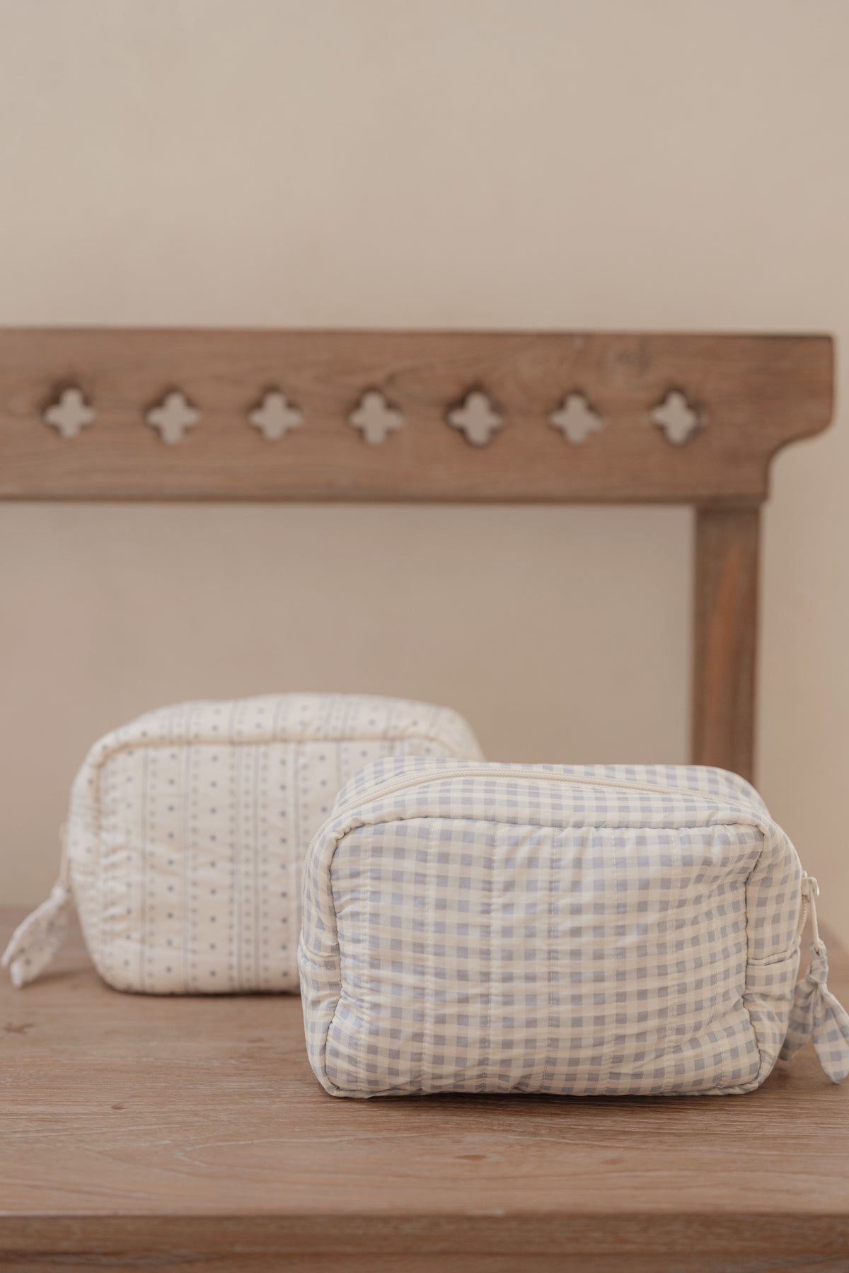 Boxy Pouch in Cloud Gingham