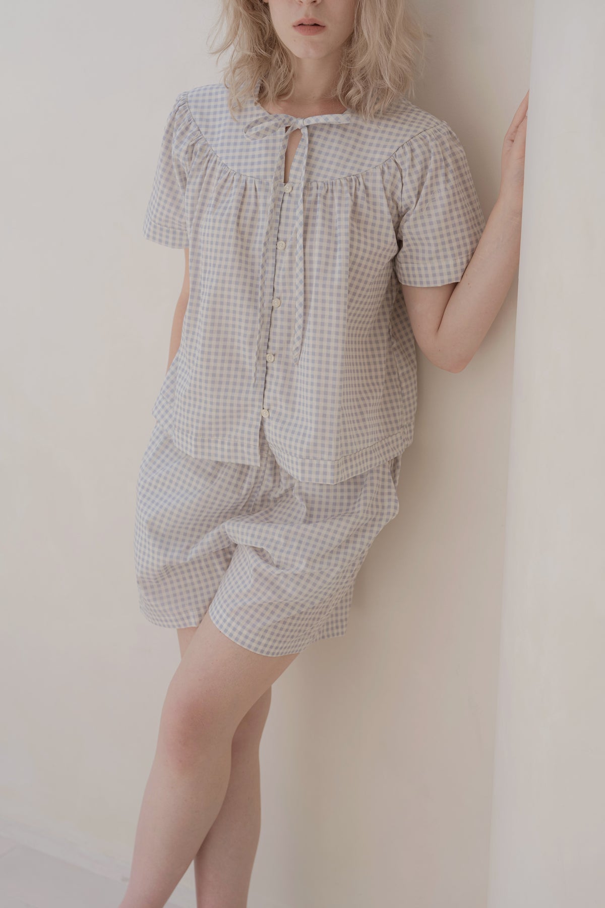 Woman's Summer Pants in Cloud Gingham