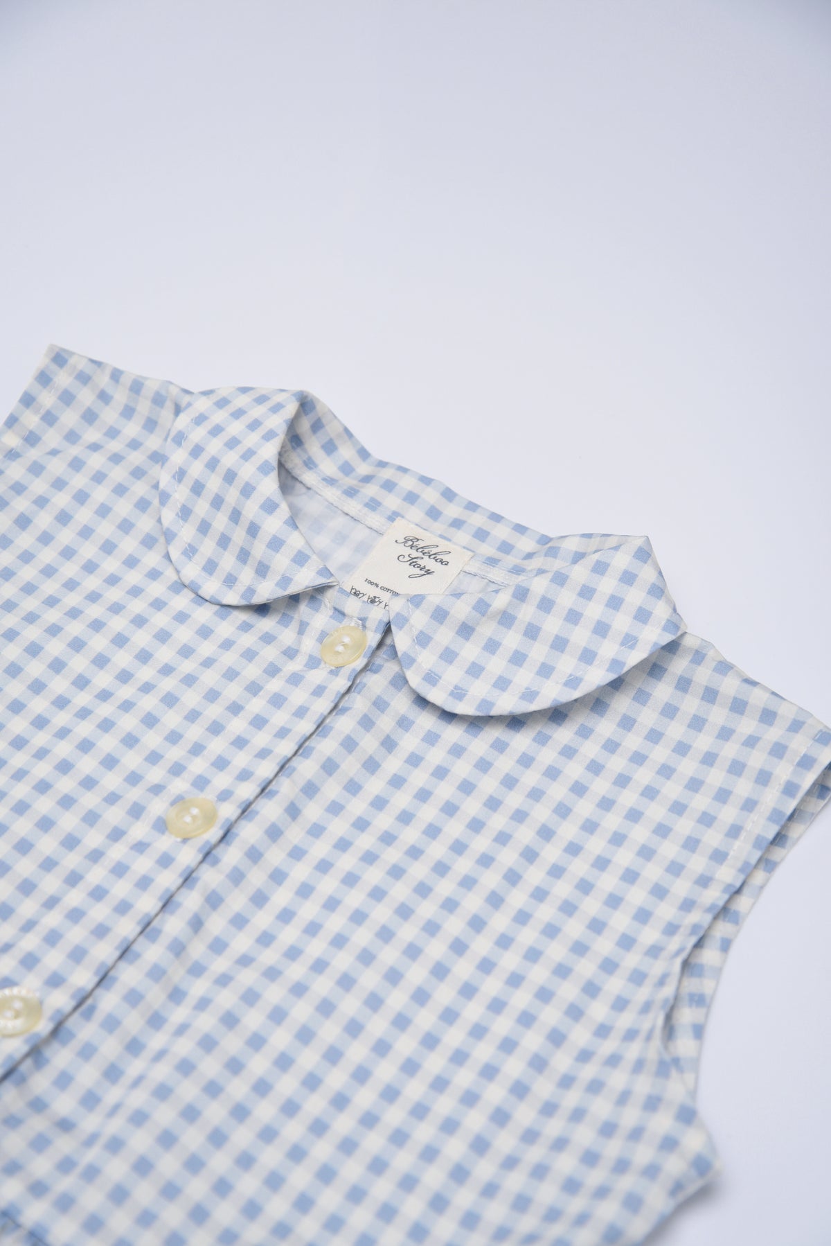 Girl's Penelope Dress in Cloud Gingham