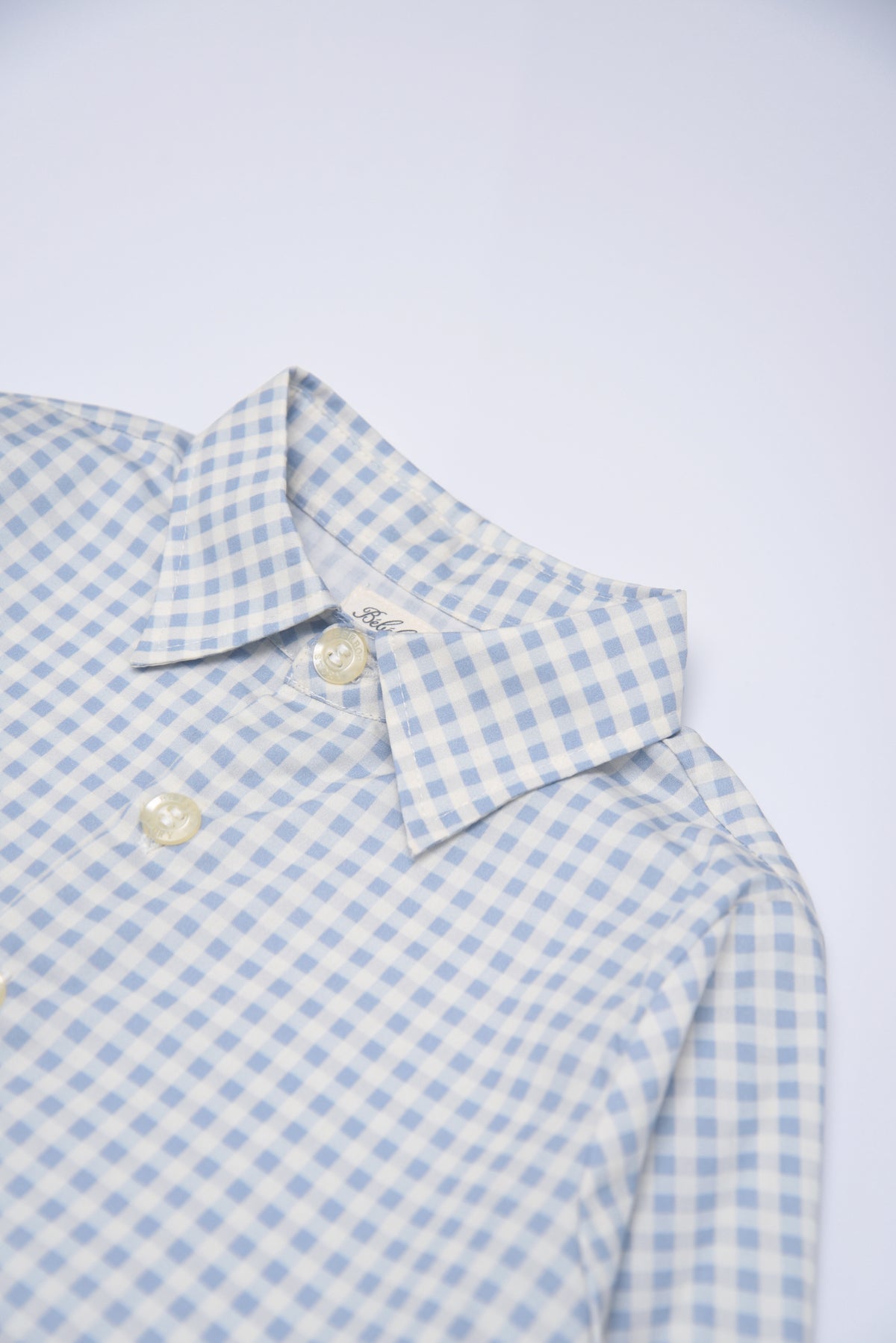 Kid's Essential Long Sleeve Top in Cloud Gingham