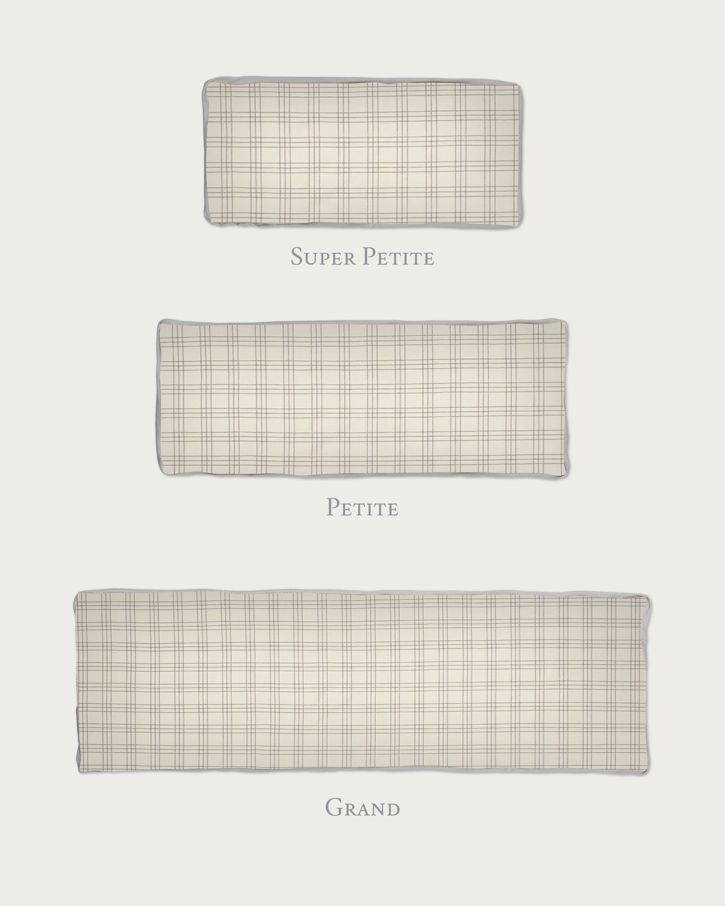 Super Petite Cuddle Pillow in Gray Plaid