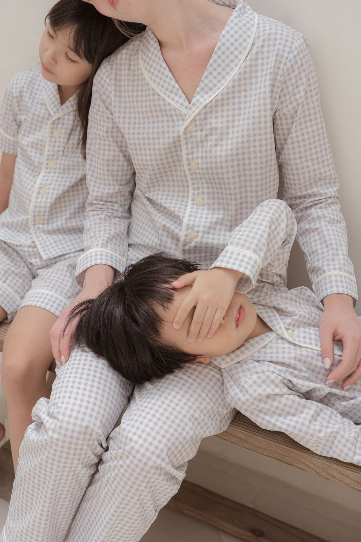 Kid's Classic Long Set in Cloud Gingham