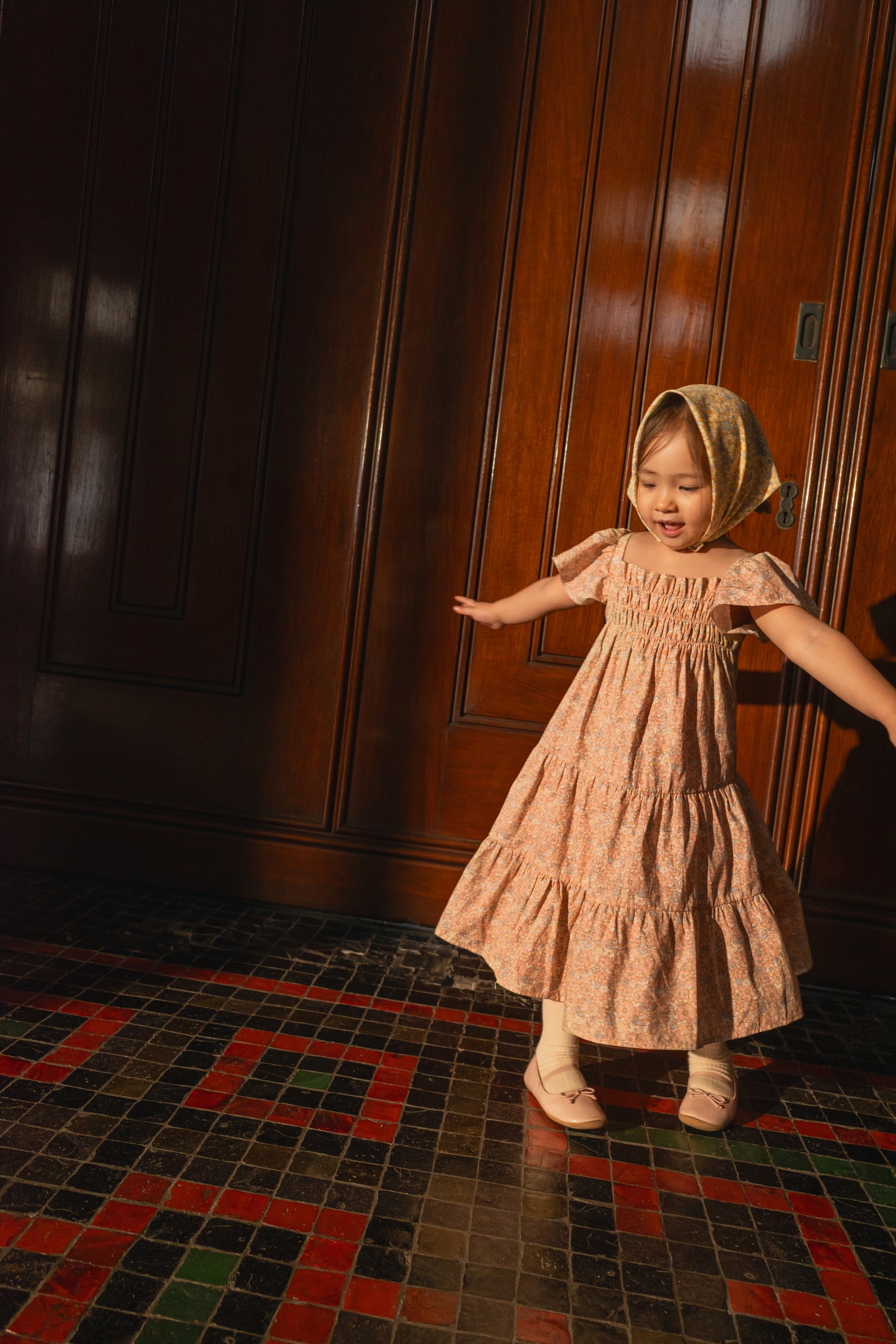 Girl's Ava Dress in Rosy