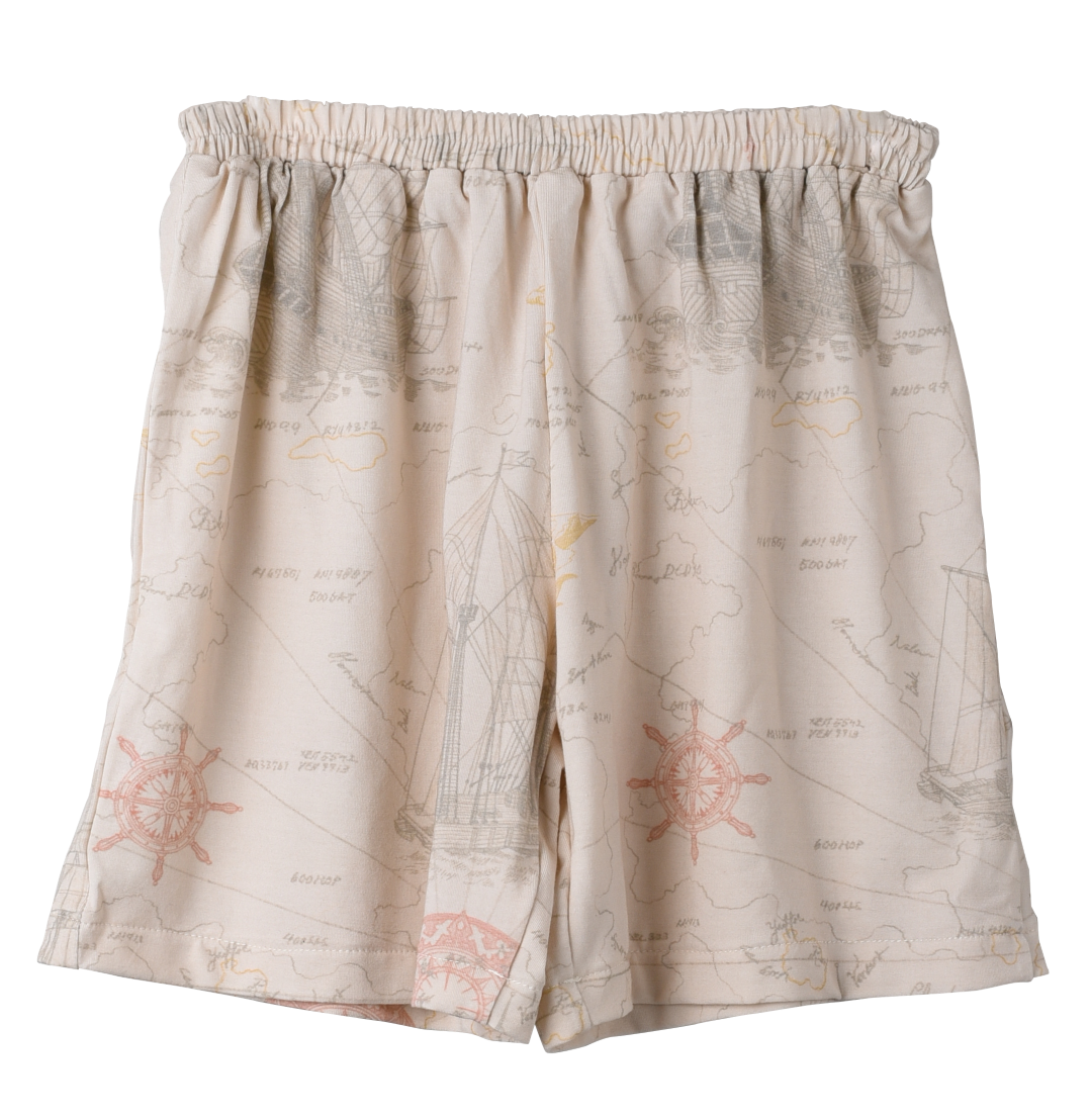 Kid's Boo Short Pants in Voyager's Map Beige