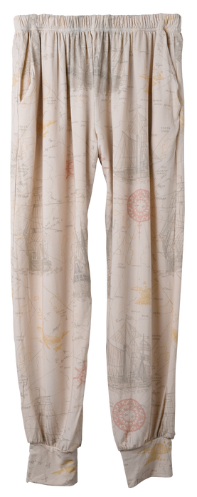 Woman's Boo Long Pants in Voyager's Map Beige