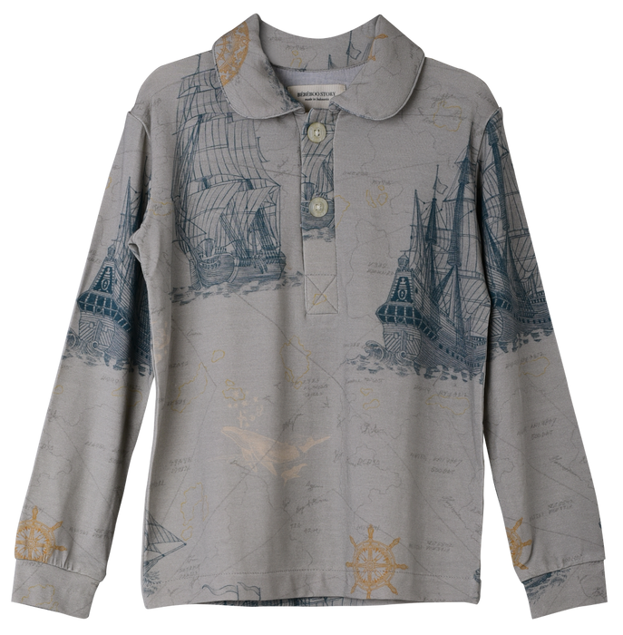 Boy's Jack Top in Voyager's Map Jade