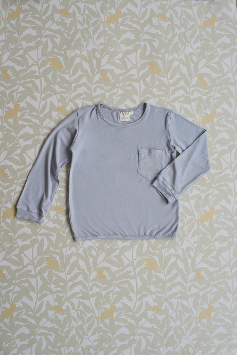 Kid's Boo Long Sleeve Top in Faded Denim