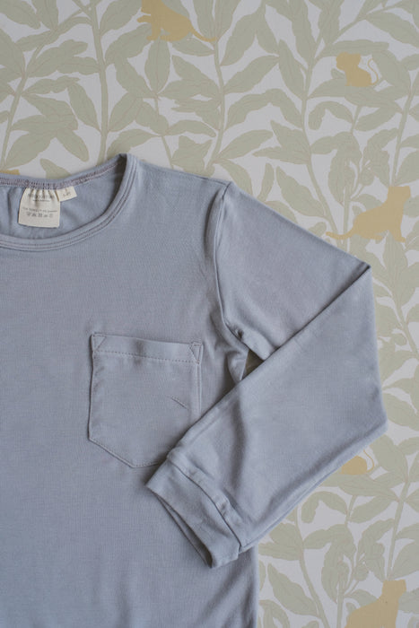 Kid's Boo Long Sleeve Top in Faded Denim
