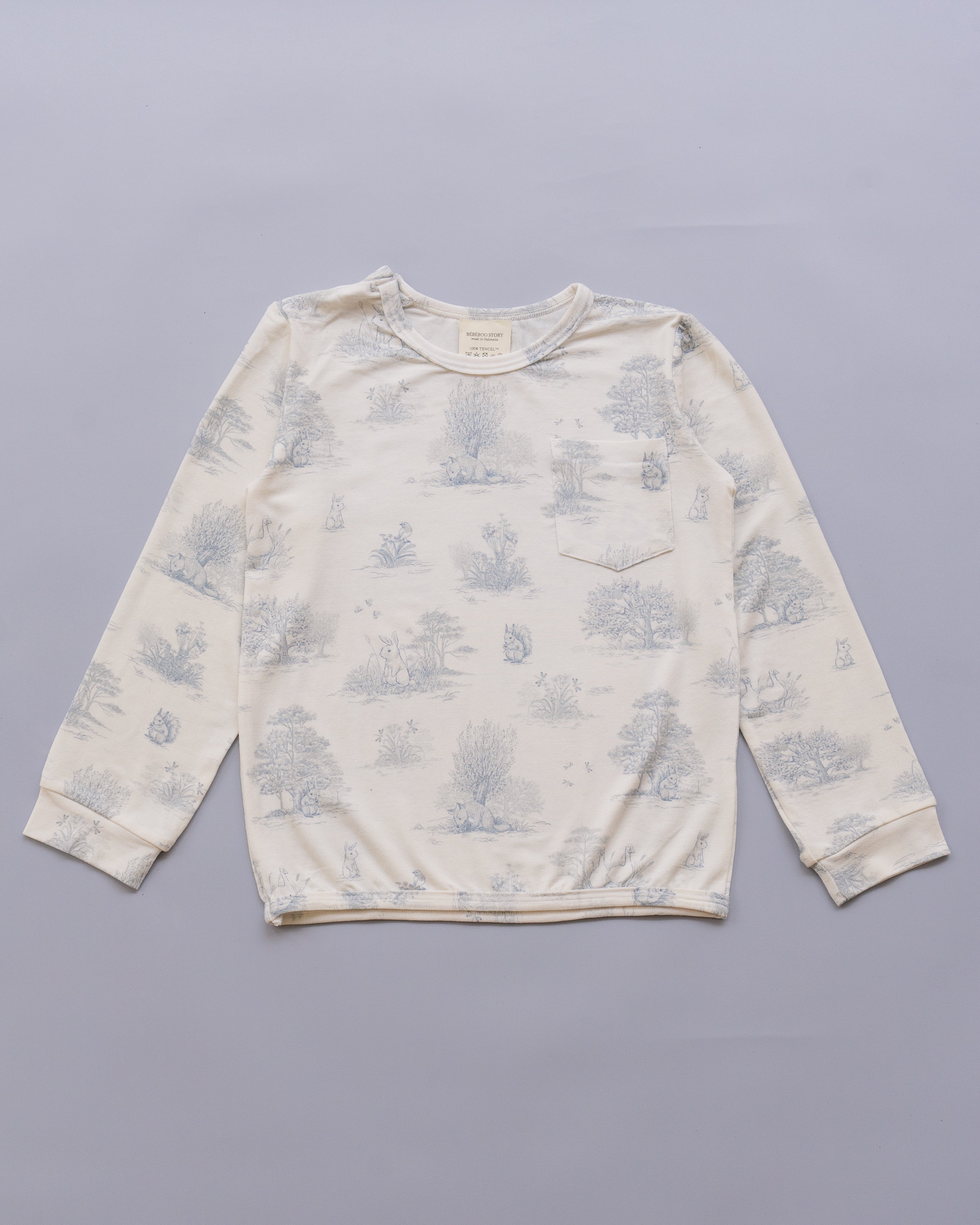 Kid's Boo Long Sleeve Top in Secret Garden Blue