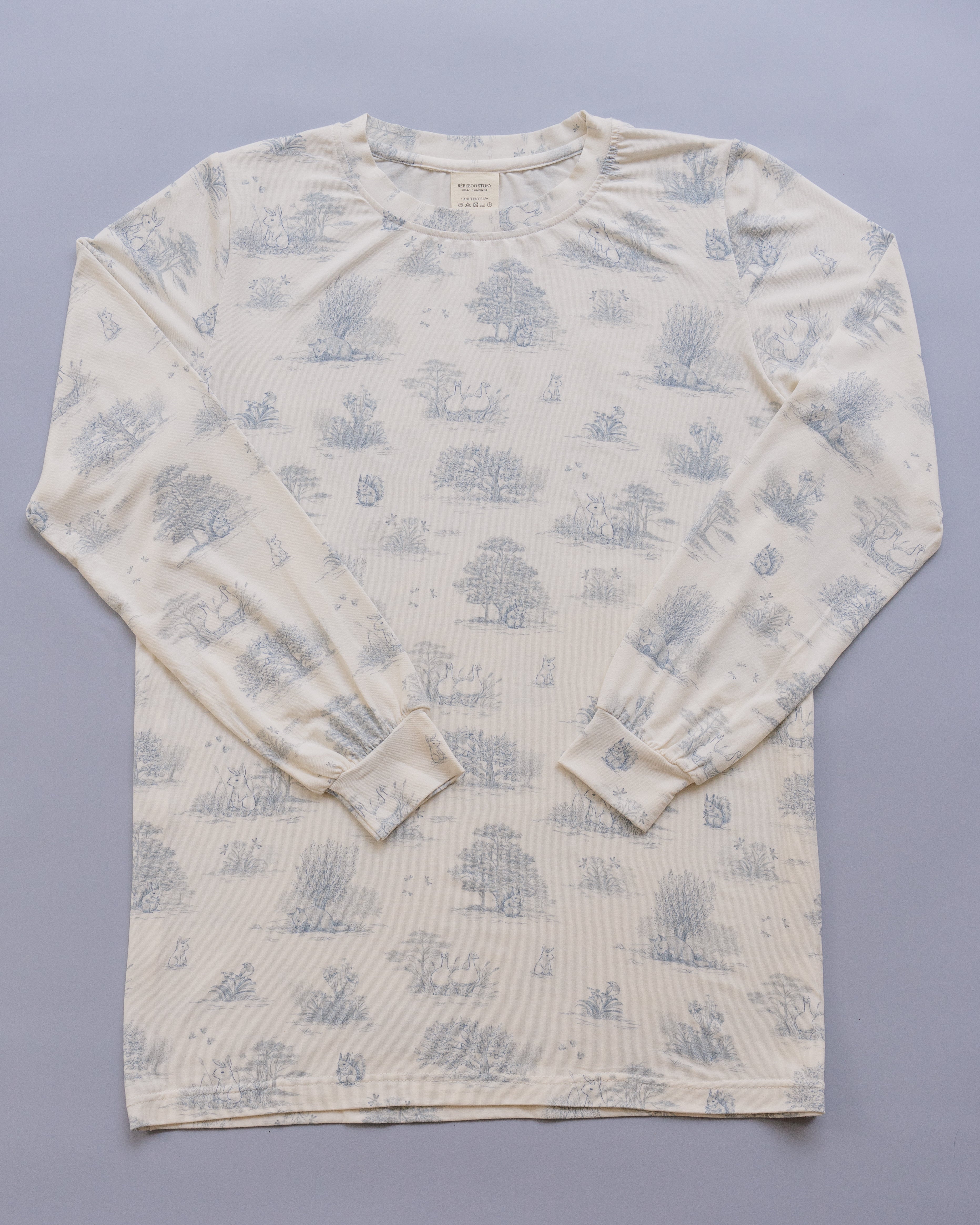 Woman's Boo Long Sleeve Top in Secret Garden Blue