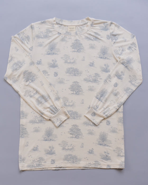 Woman's Boo Long Sleeve Top in Secret Garden Blue